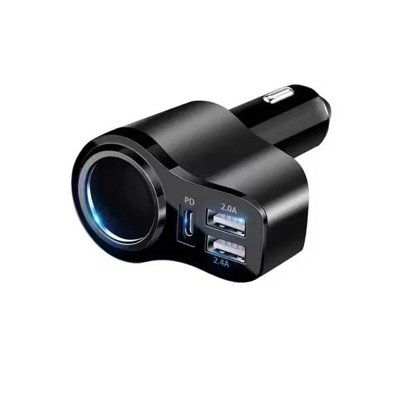 Bluejw USB Car Charger Adapter 4 in 1: 36W Dual USB Quick Charge, Waterproof 12V Splitter, Fast EV Charger & Cigarette Lighter for Automobile - Image 1